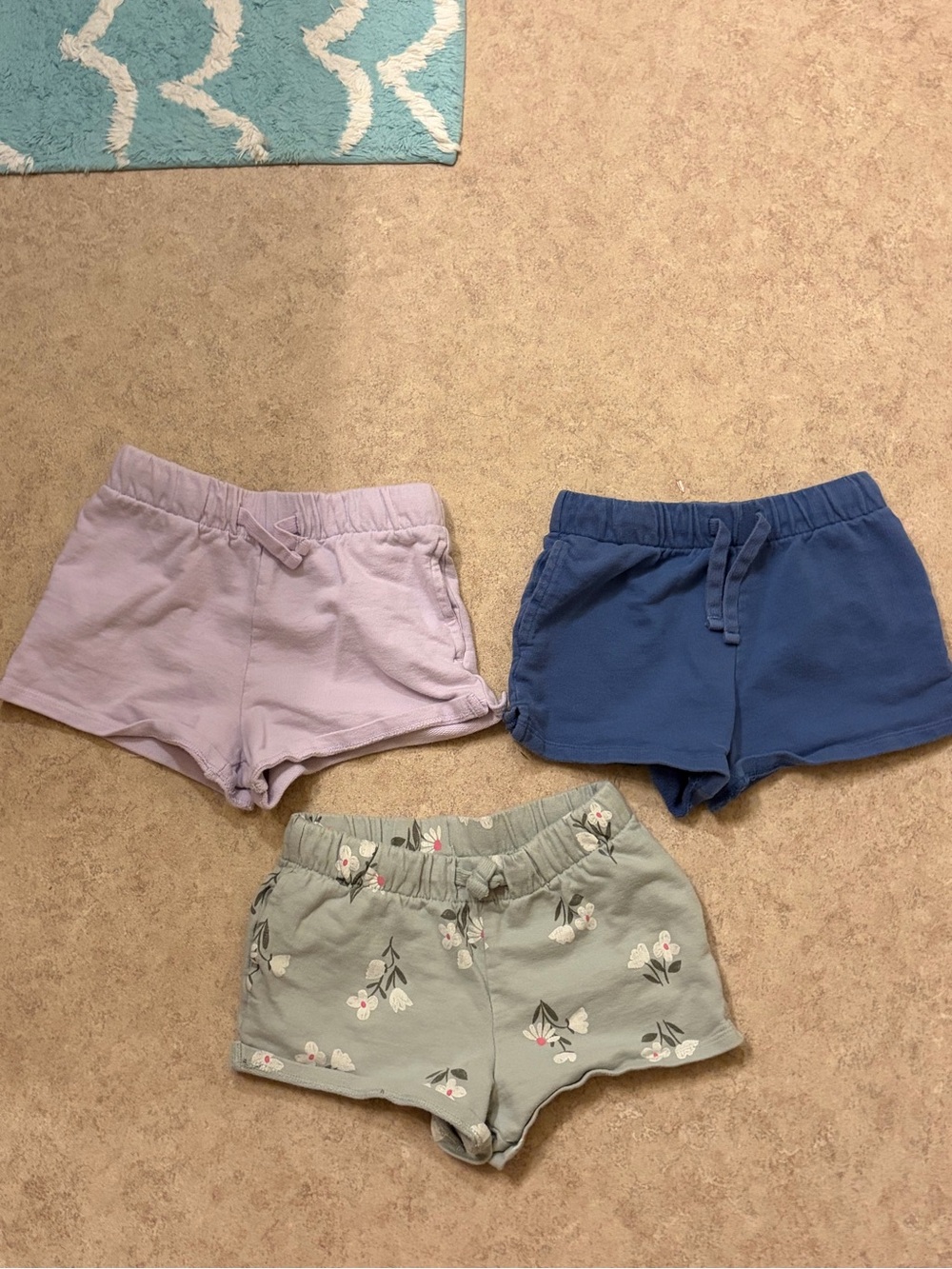 3-Pack Girls' Knit Pull-On Shorts - Carters Lavender, Blue & Floral